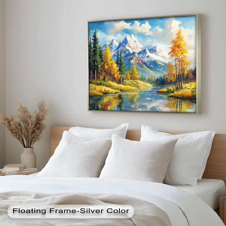 Golden Autumn Peaks – Mountain Landscape Oil Paintings