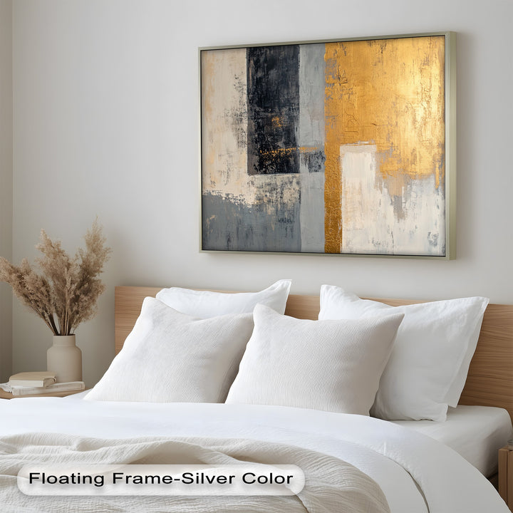 Golden Edge Abstract – Moderne Ölgemälde