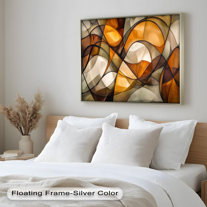 Golden Flow – Geometrisches Ölgemälde