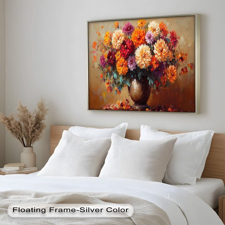 Dahlia Bouquet Wall Art – Still Life Oil Paintings