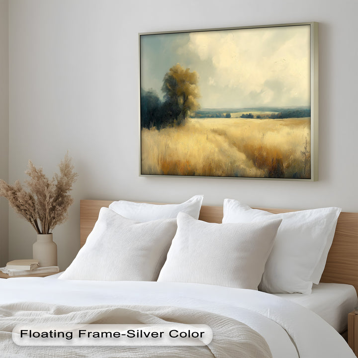 Golden Field Wandkunst – Landschaftsölgemälde