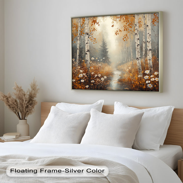 Golden Fall Leaves – Serene Autumn Oil Painting