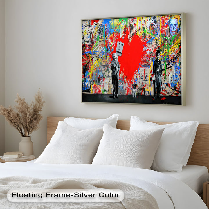 Love Is the Answer – Color Explosion Banksy Oil Painting