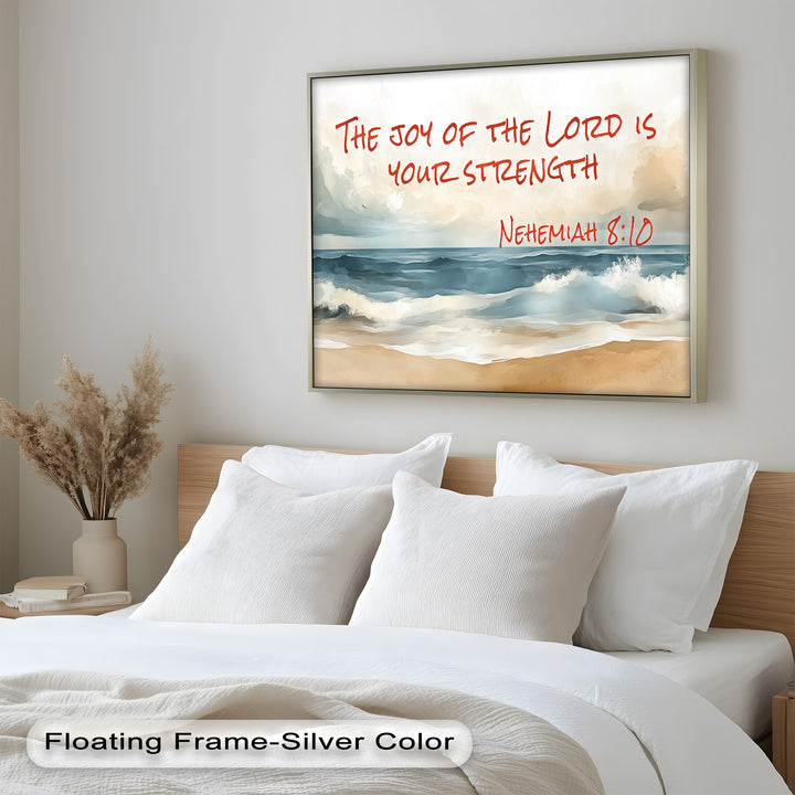 Nehemiah 8:10 – Joy of the Lord Bible Verse Oil Painting