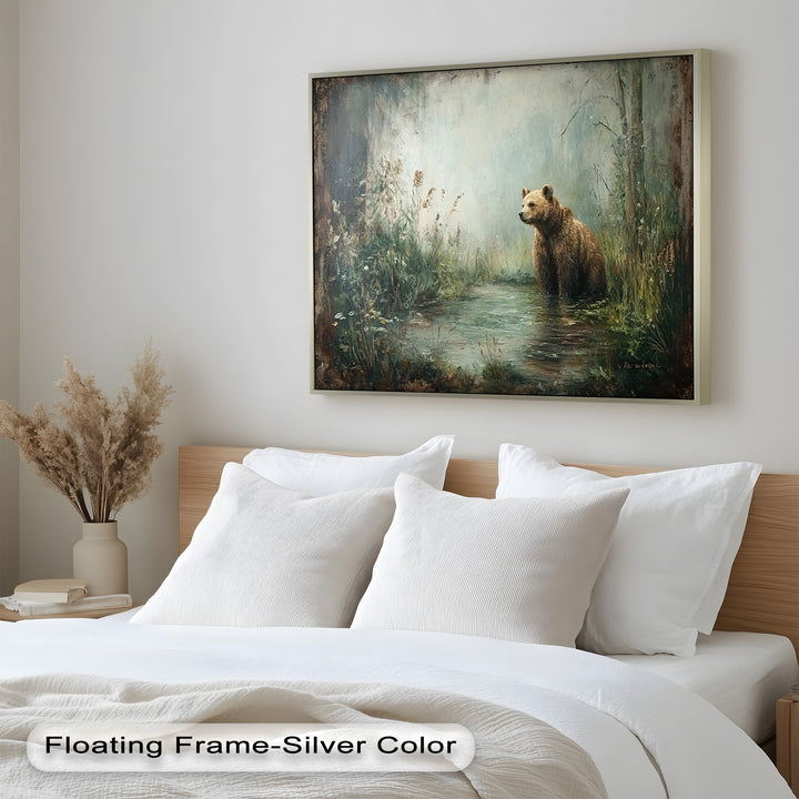Brown Bear by the Water - Animal Oil Painting