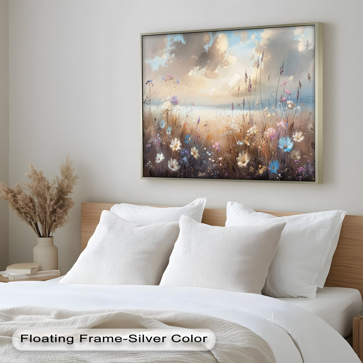 Spring Wildflowers Landscape – Tranquil Nature Oil Painting