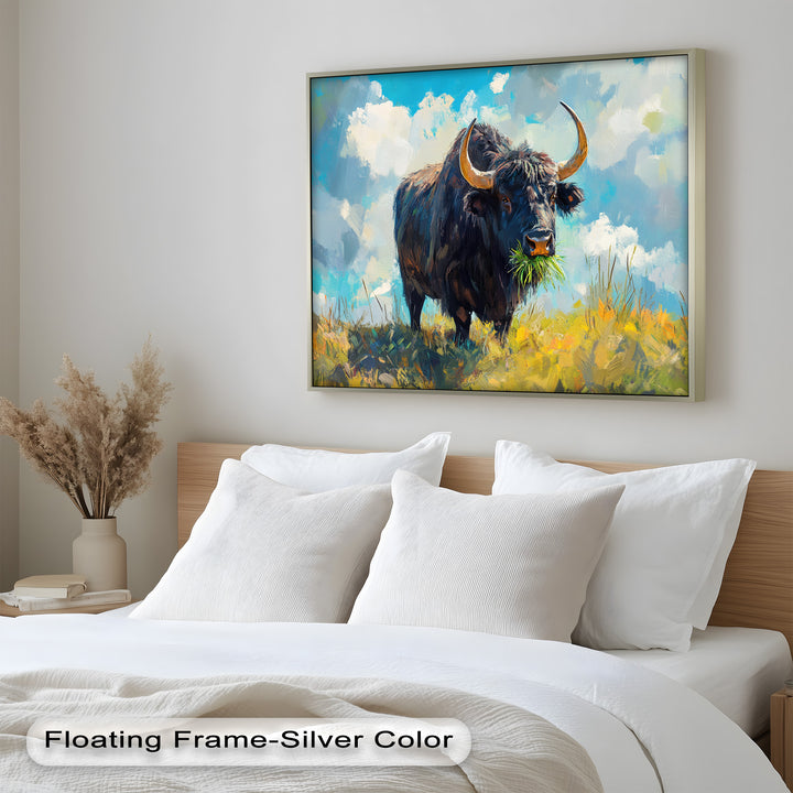 Highland Bull – Abstract Oil Painting