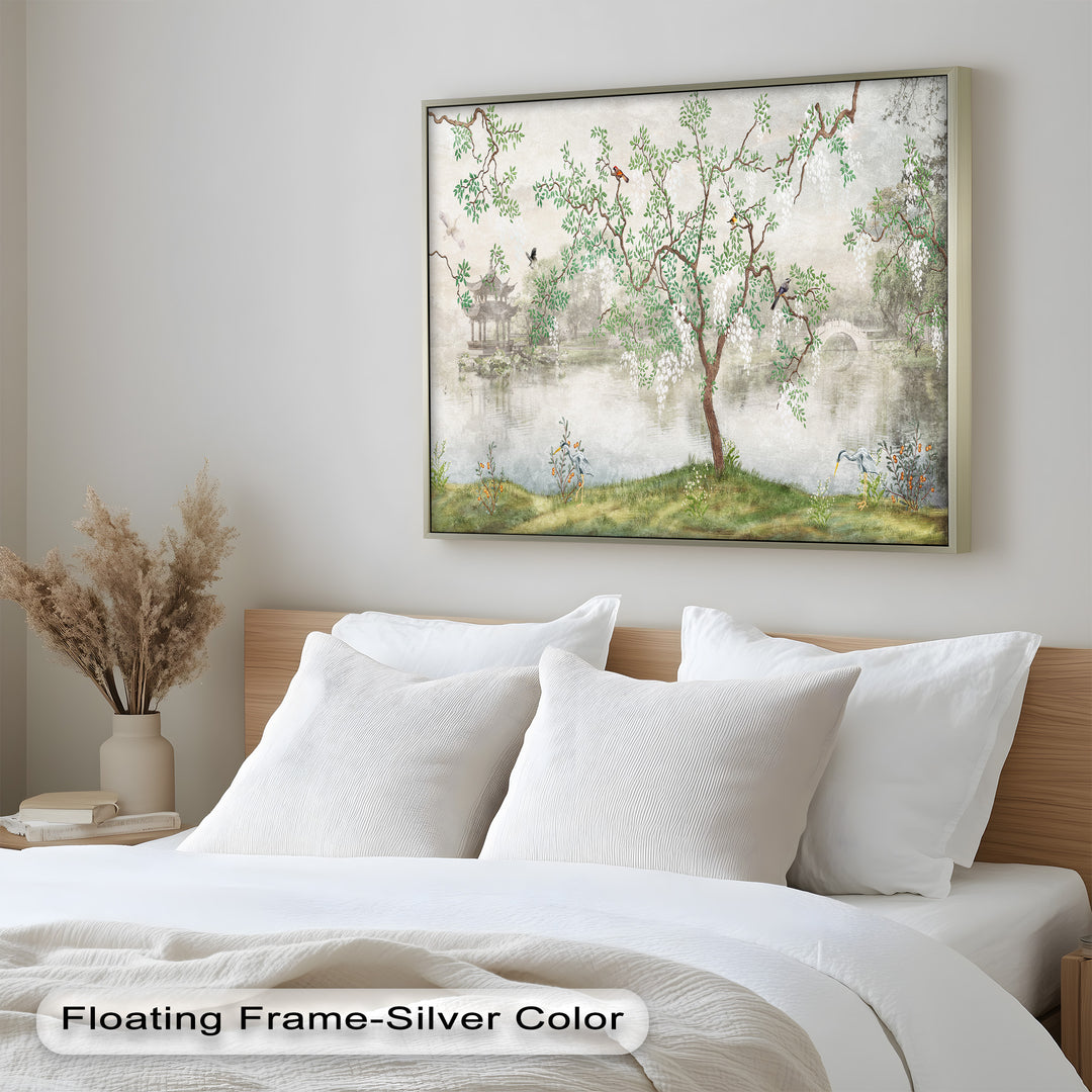 Chinoiserie-Baum – Elegantes orientalisches Ölgemälde
