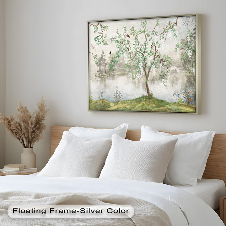 Chinoiserie-Baum – Elegantes orientalisches Ölgemälde