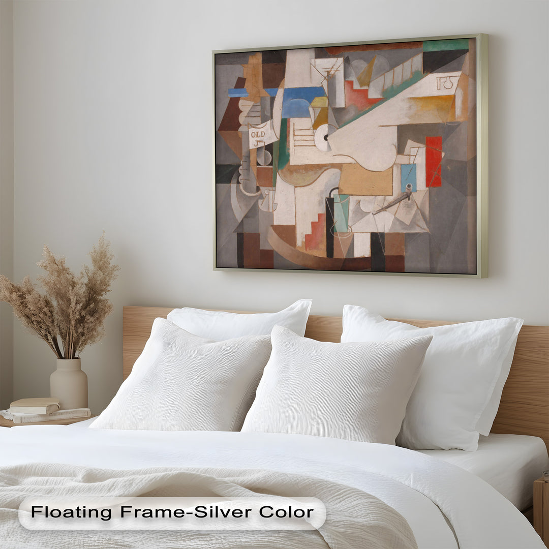 Geometric Forms and Layered Structure – Cubist Oil Painting