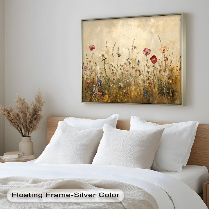 Vintage Wild Flowers – Rustic Floral Oil Painting