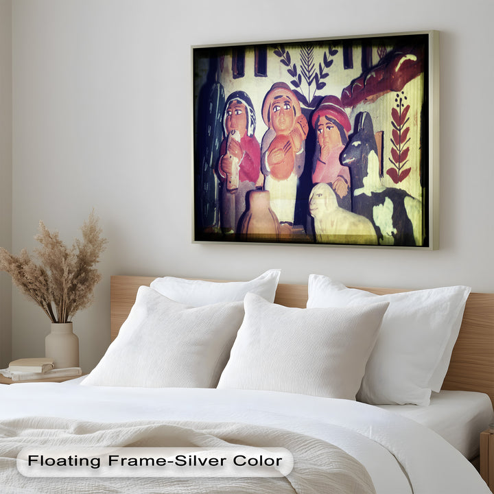 Village Harmony – Folk Clay Figures with Rustic Charm Oil Painting