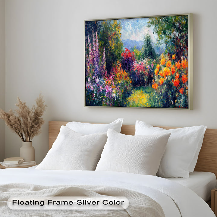 Sunlit Garden in Full Bloom – Impressionist Floral Oil Painting