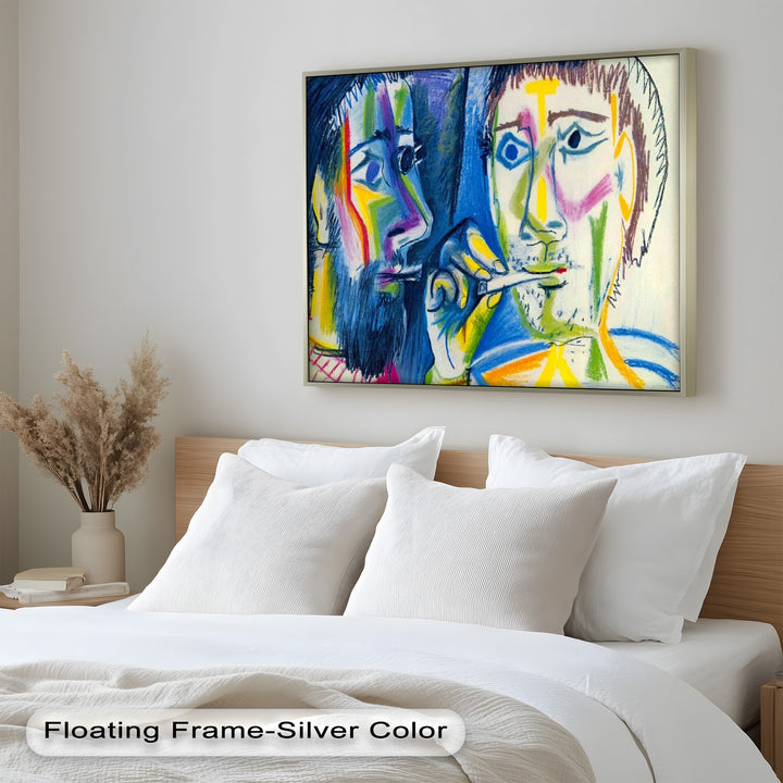 Two Men Smoking by Pablo Picasso – Expressionist Oil Painting