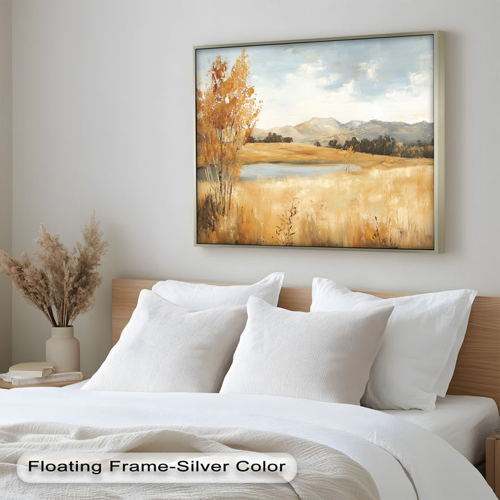 Wheat Fields Autumn Landscape – Golden Serenity Oil Painting
