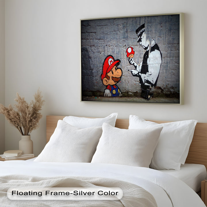 Mario Meets the Law – Banksy Oil Painting