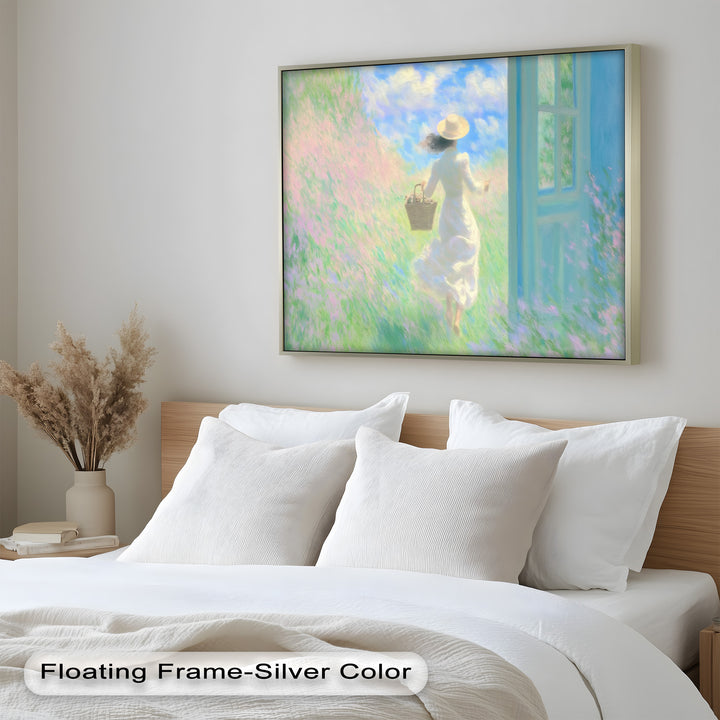 Into the Bloom – Dreamy Woman in Wildflower Field Oil Painting