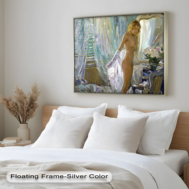 Whispers of Morning Light – Romantic Nude Interior Oil Painting