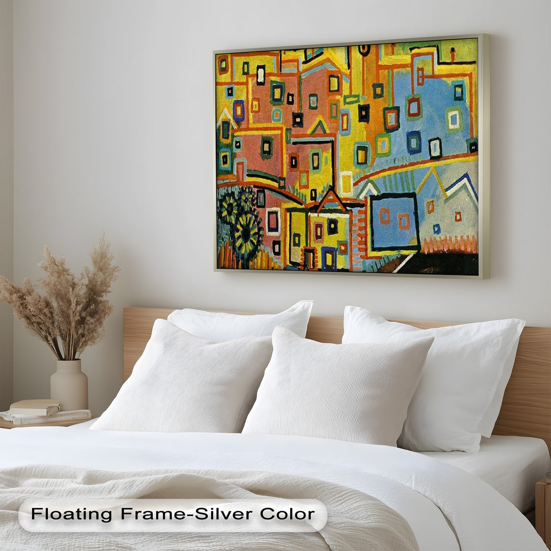 Schloss und Sonne von Paul Klee – Geometrisch-abstraktes Ölgemälde