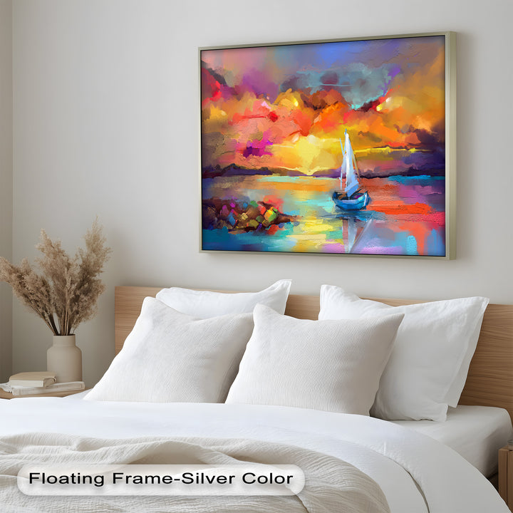 Ambesonne Head Scarf – Vibrant Seascape Oil Painting