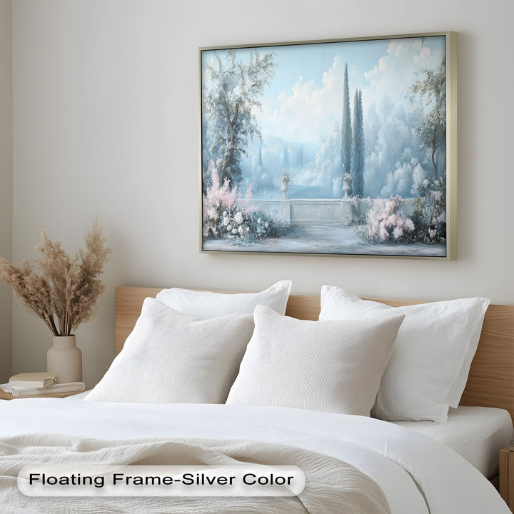 Serene Garden Terrace – Landscape Oil Painting