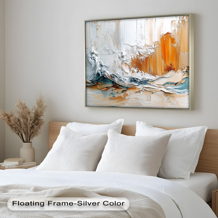 Elemental Surge – Abstract Ocean Cliff Oil Painting