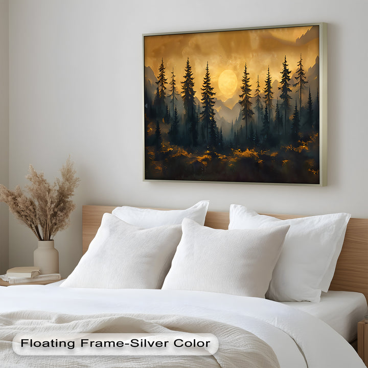 Sunset Pine Forest - Landscape Oil Painting