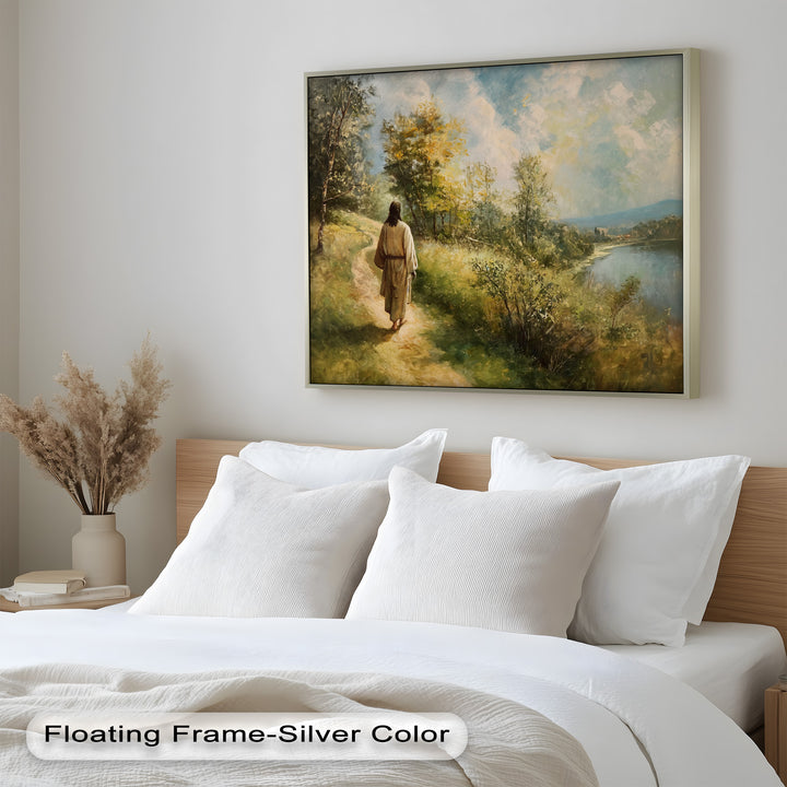 Jesus Walking on Path – Religious Oil Painting
