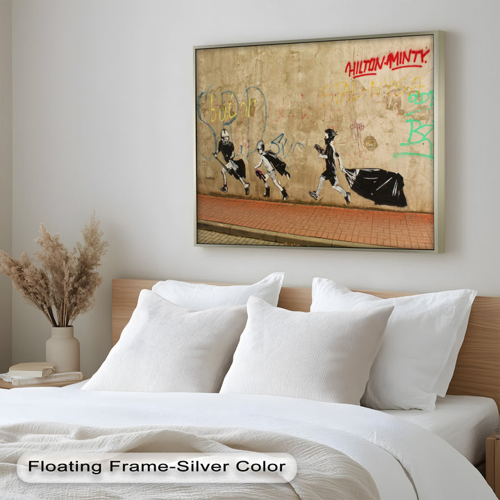 Street Rebellion Run – Urban Youth Banksy Oil Painting