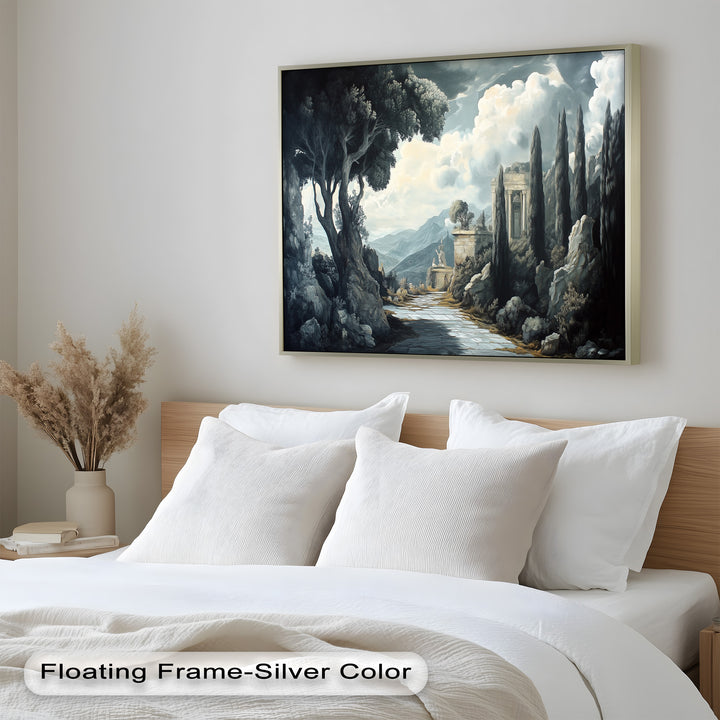 Ancient Pathway to the Temple – Dramatic Classical Landscape Oil Painting