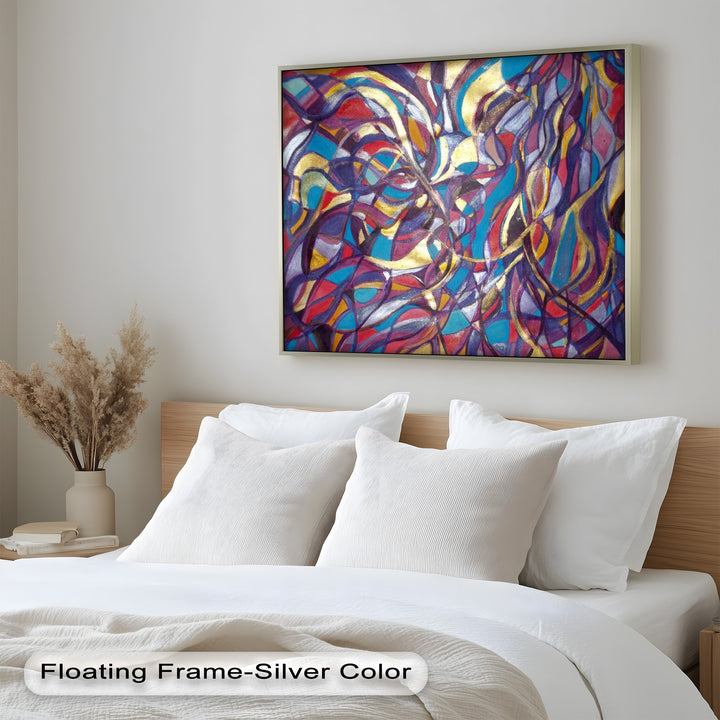 Farbenfrohe fließende Komposition – Abstraktes expressionistisches Ölgemälde