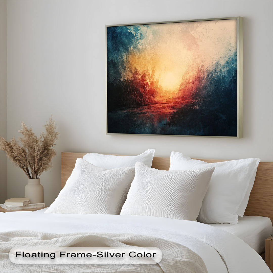 Eclipse Awakening – Feuriges Lichtexplosion-Abstraktes Ölgemälde
