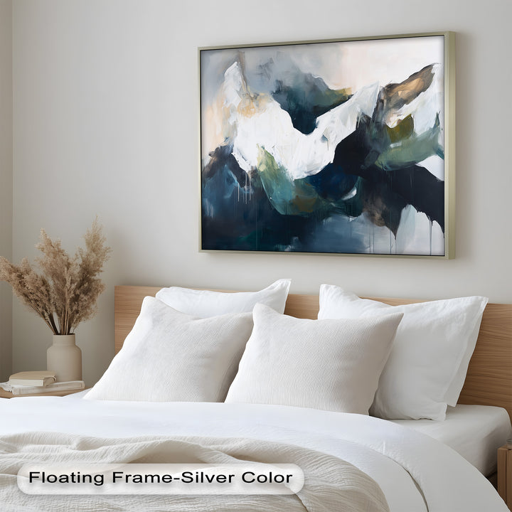 Eclipsed Range – Bold Mountain Shadows Abstract Oil Painting