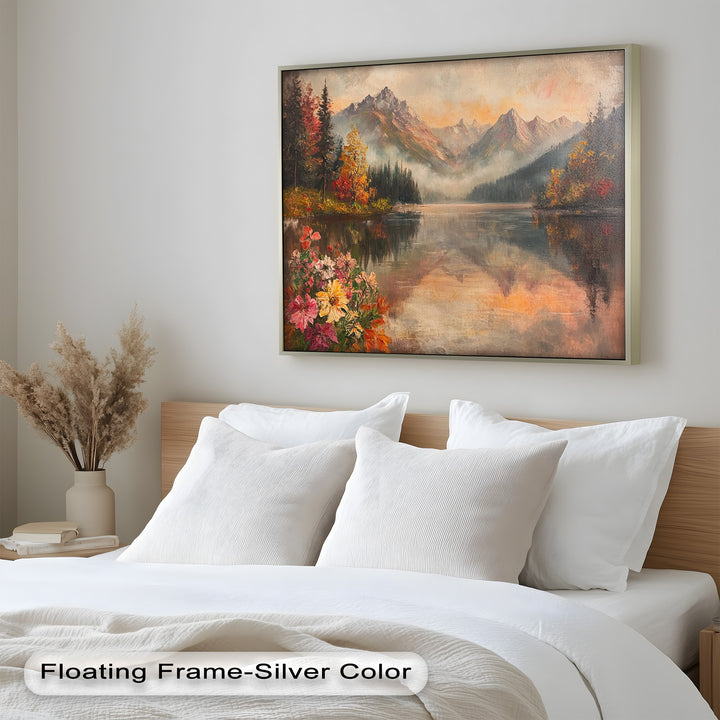 Mountain Lake in Autumn – Serene Seasonal Oil Painting