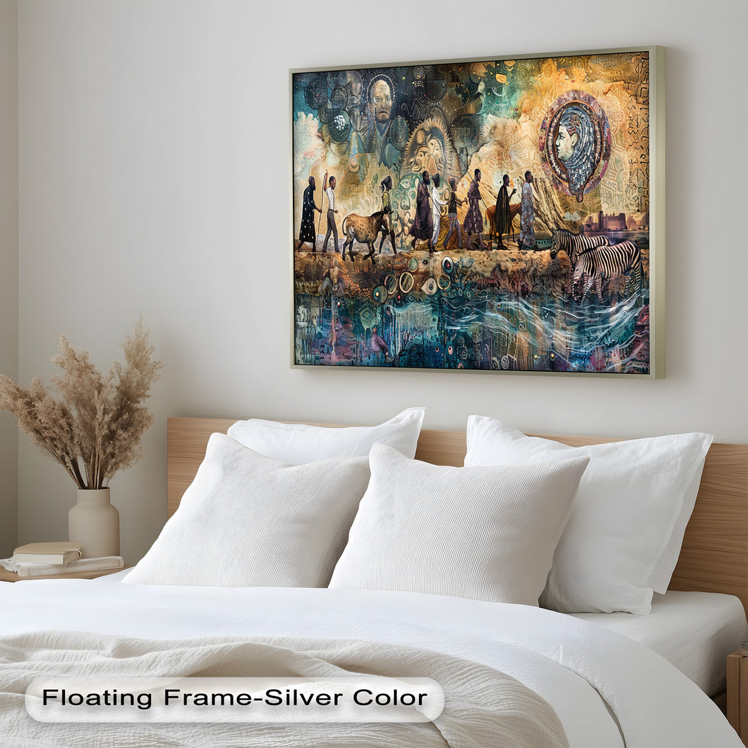 Echoes of Migration – Symbolic Journey Through Time Oil Painting