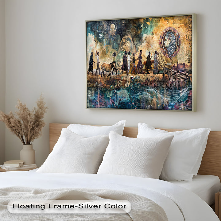 Echoes of Migration – Symbolic Journey Through Time Oil Painting