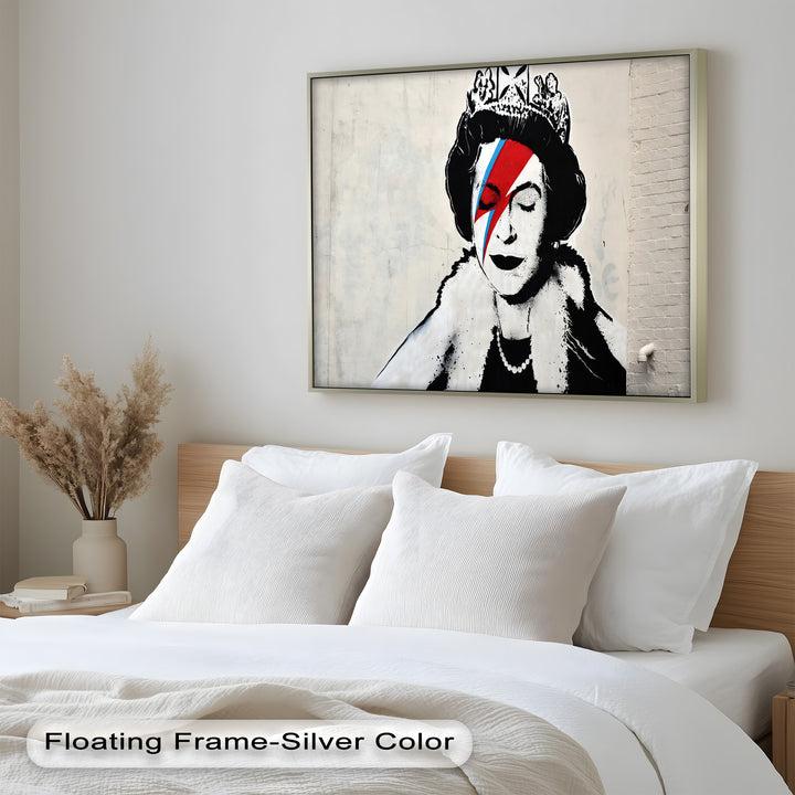Royal Rebellion – Queen with Bowie Bolt Banksy Oil Painting