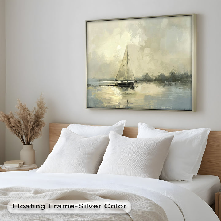Vintage Sailboat Sailing Ocean – Timeless Nautical Oil Painting