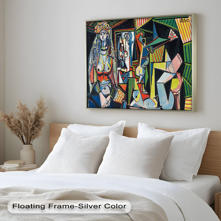 The Mirror Within – Bold Cubist Interior Picasso Oil Painting