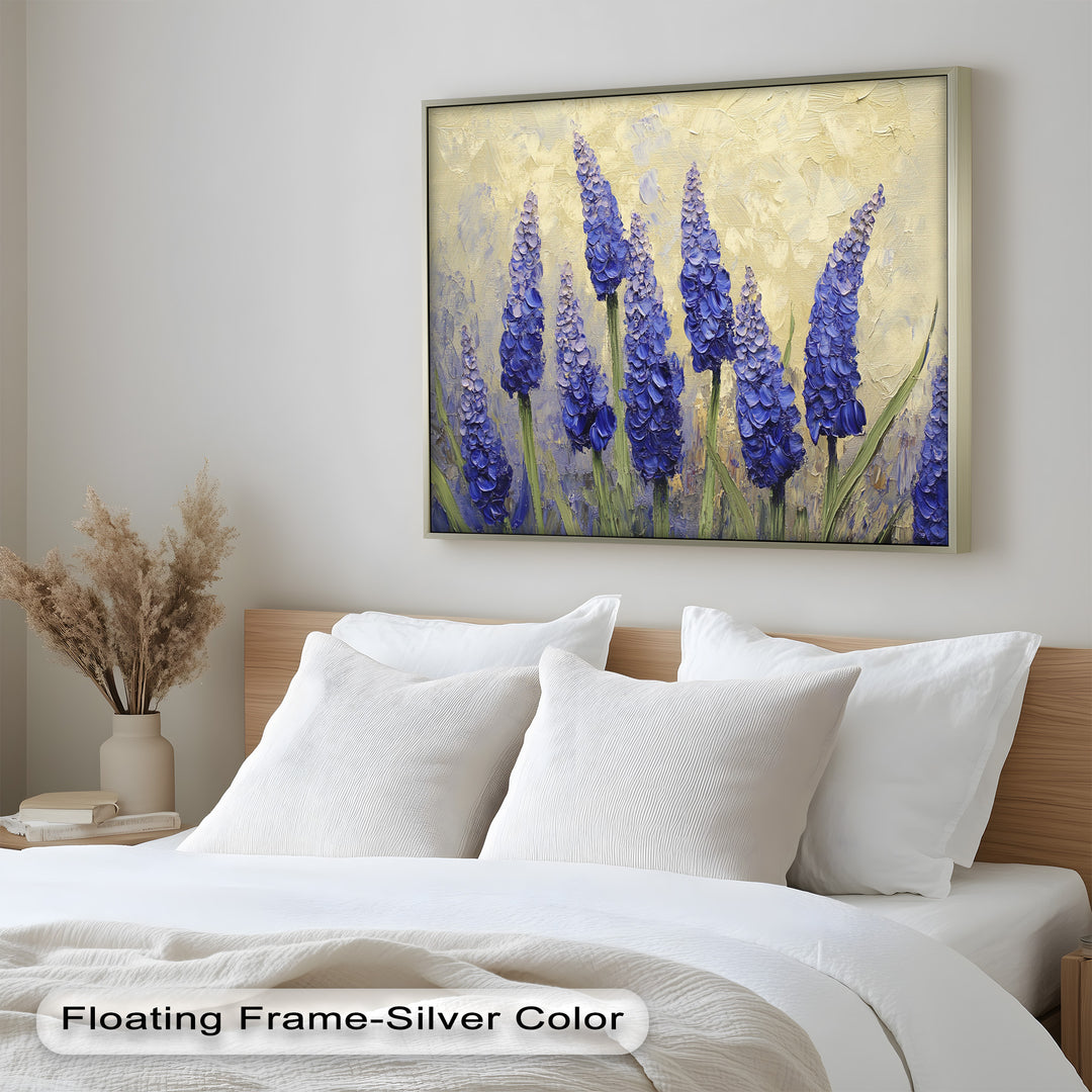 Lavender Spires in Bloom – Purple Blossom Flower Oil Painting