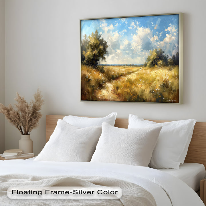 Nostalgic Landscape Framed Art – Nature Oil Painting