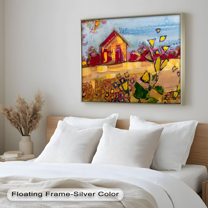Sunlit Homestead – Expressive Impressionist Oil Painting