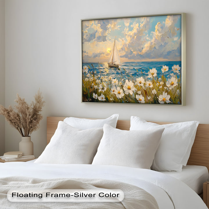 Sailing into Serenity – Framed Oil Painting