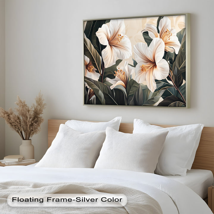 White Hibiscus – Botanical Oil Painting