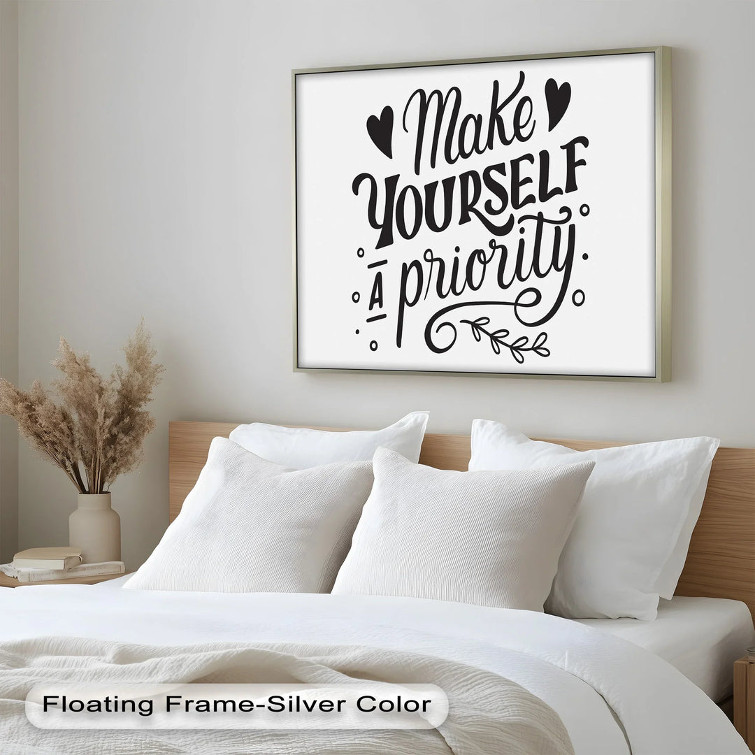 Make Yourself a Priority – Black and White Motivational Oil Paintings - MyPhotoStation