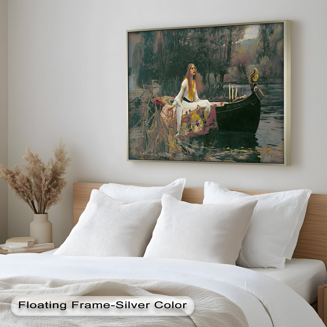 The Lady of Shalott – Romantic River Journey Historic Oil Painting