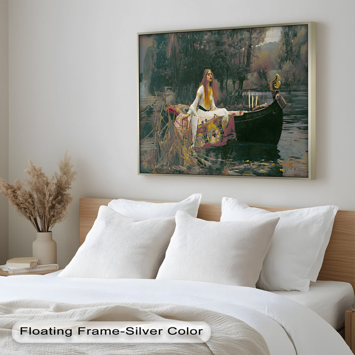 The Lady of Shalott – Romantic River Journey Historic Oil Painting