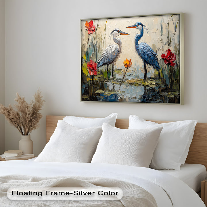 Pair of Herons – Animal Oil Painting