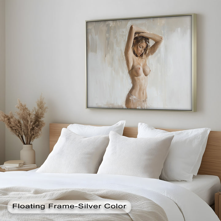 Still Grace – Serene Nude in Soft Neutral Oil Painting