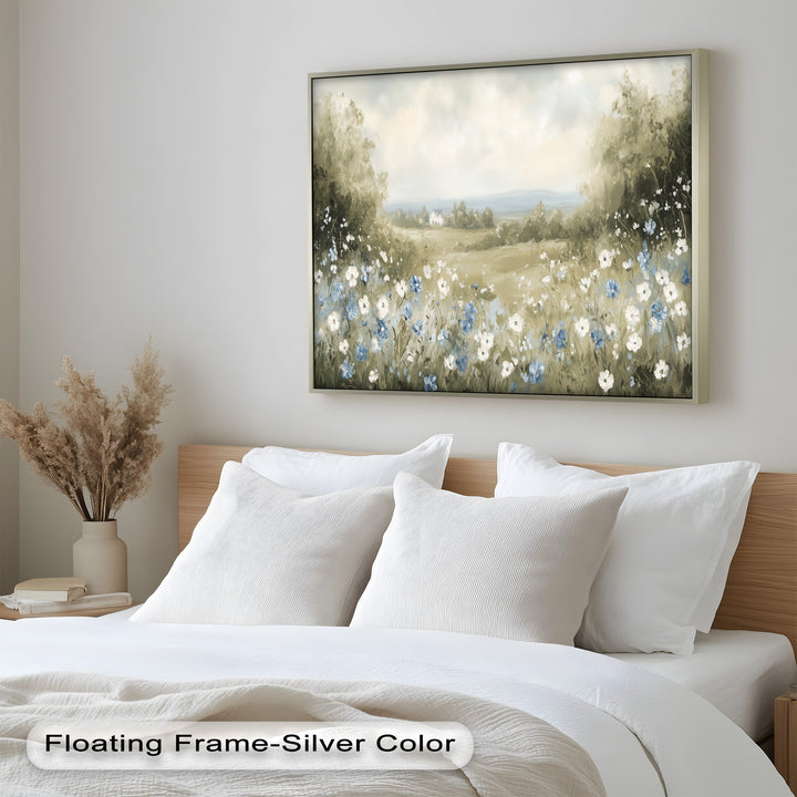 Wildflower Field Wall Art – Landscape Oil Painting